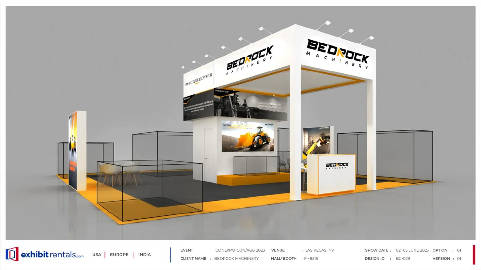40x40 Island booth design by Exhibit-Rentals